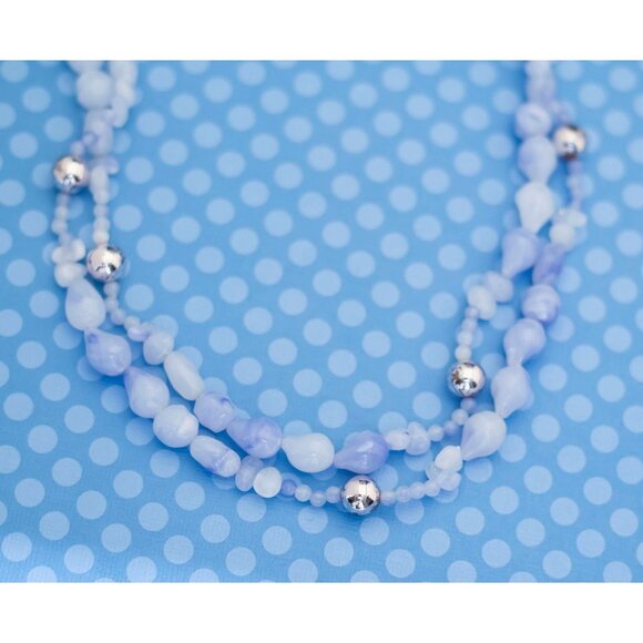 Vintage Boho Light Blue Beaded Necklace by Avon 51 Inches  - M7 - Picture 1 of 5